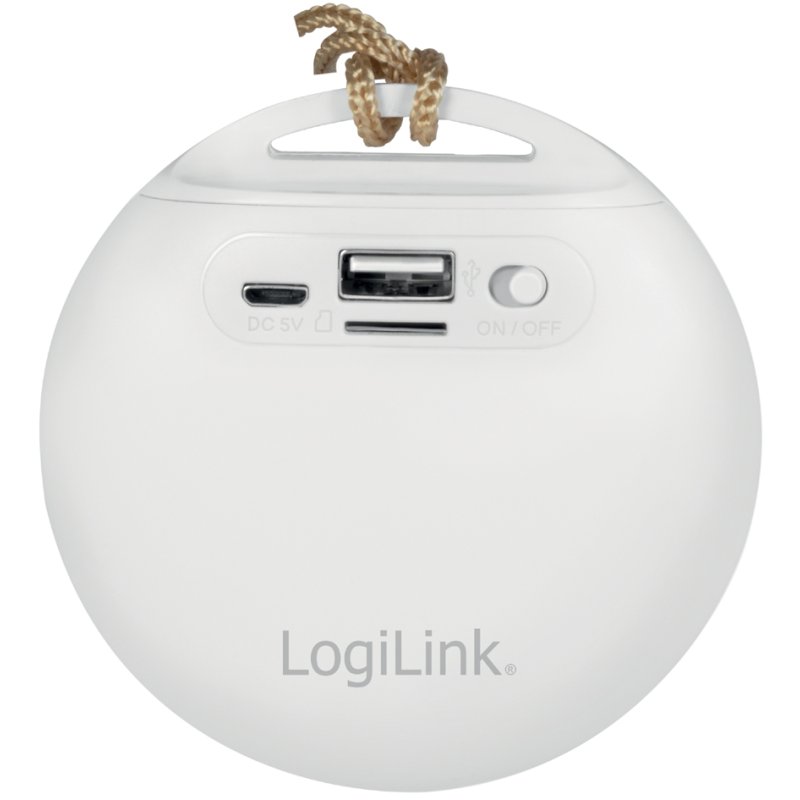 LogiLink Enceinte Bluetooth V4.2, blanc/gris, avec sangle de transport