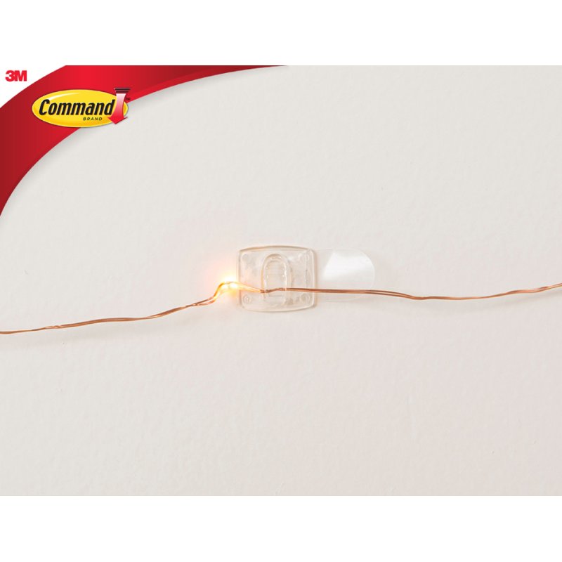 Command decorative clip XS, transparent, plastic, 20 pieces
