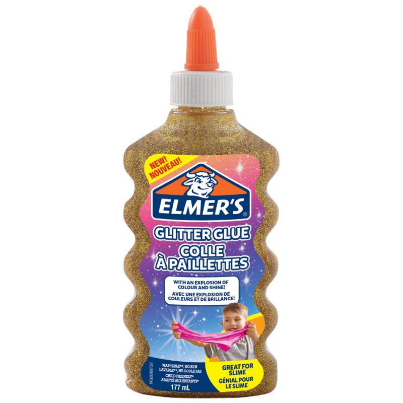 ELMER'S glitterlijm, blauw, uitwasbaar, 177 ml