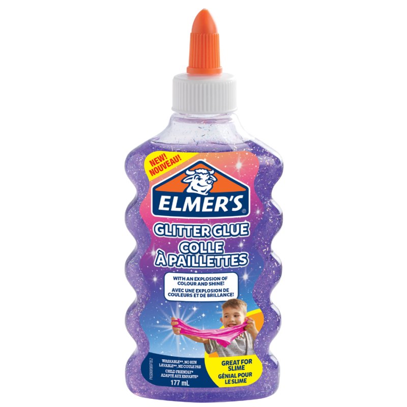 ELMER'S glitterlijm, blauw, uitwasbaar, 177 ml