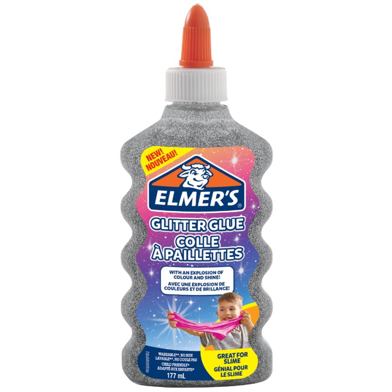 ELMER'S glitterlijm, blauw, uitwasbaar, 177 ml