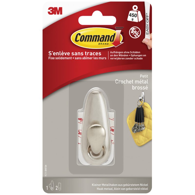 Command metalen haak Classic L, zilver, 2,2 kg draagkracht