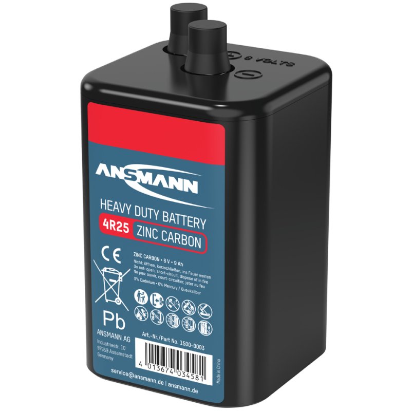 ANSMANN zinc-carbon battery 4R25, 6 volt, 67×67×115 mm