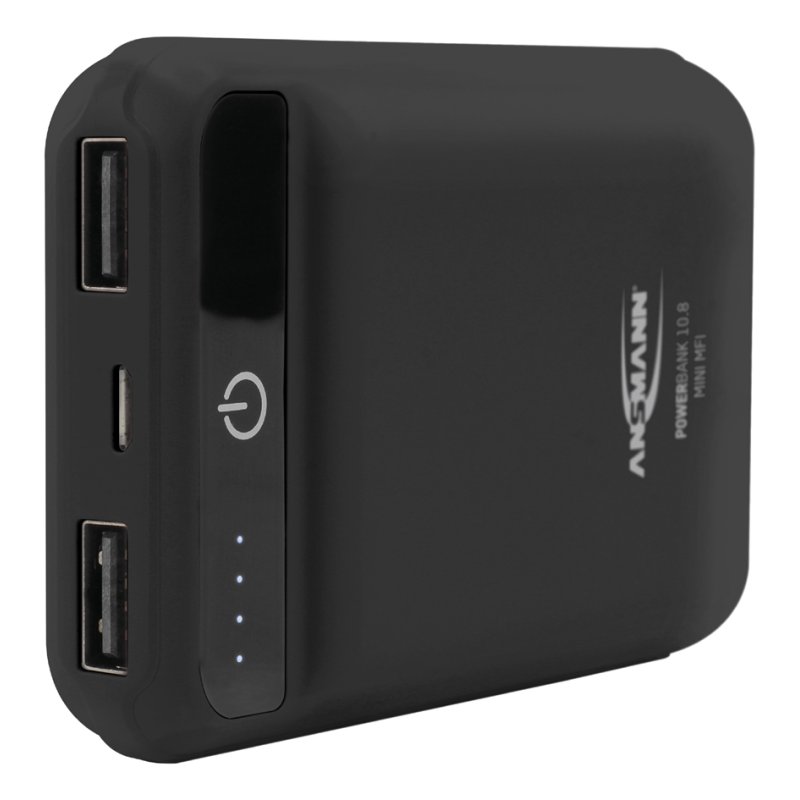 ANSMANN power bank 10.8 mini, 10,000 mAh, black, Lightning cable