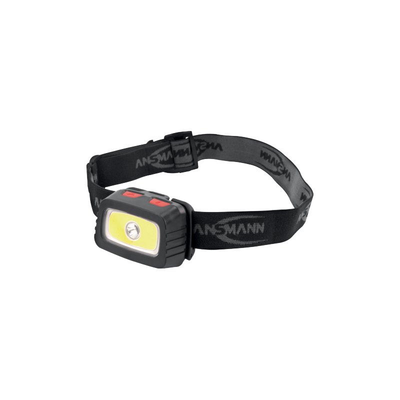 ANSMANN hoofdlamp HD200B, 200 lumen, IP44 waterdicht, rood/zwart