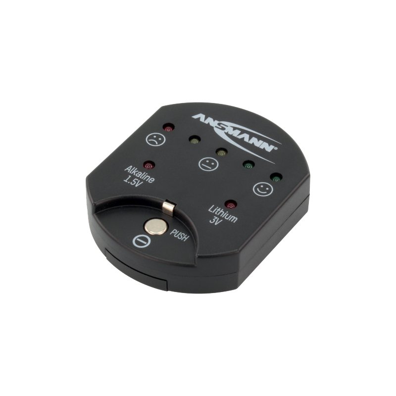 ANSMANN batterij tester, voor knoopbatterijen, zwart