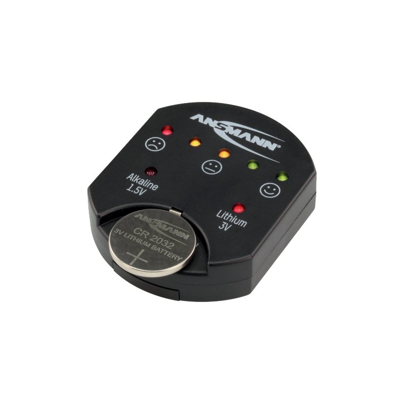 ANSMANN batterij tester, voor knoopbatterijen, zwart