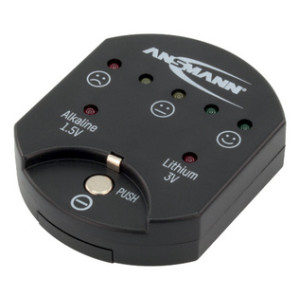 ANSMANN batterij tester, voor knoopbatterijen, zwart