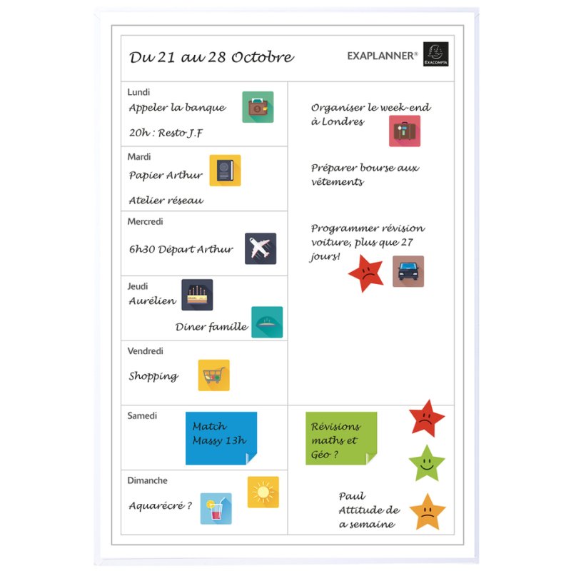 EXACOMPTA magneetplanner persoonlijk Exaplanner, droog uitwisbaar, 300×430 mm