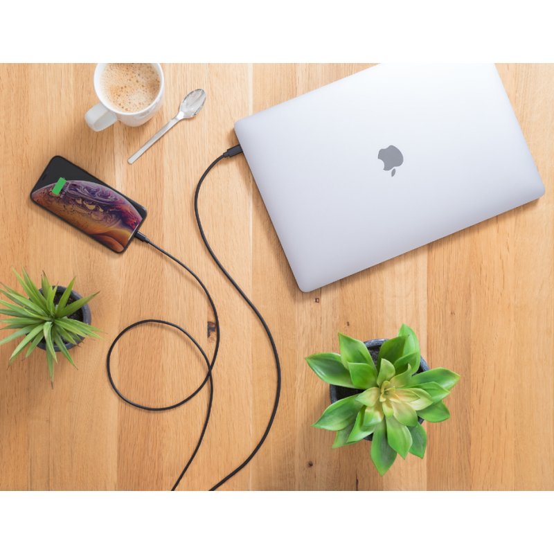 ANSMANN data- en oplaadkabel Lightning naar USB-A, zwart, 120 cm