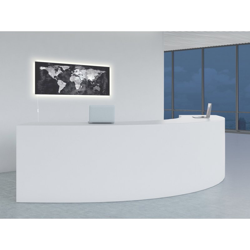 sigel tableau magnétique en verre artverum LED light carte du monde, verre de sécurité, 130×55 cm
