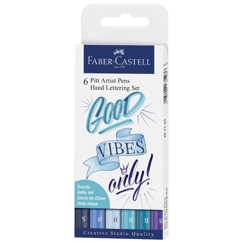 Faber-Castell fineliner PITT artist pen, blue, 6 pcs