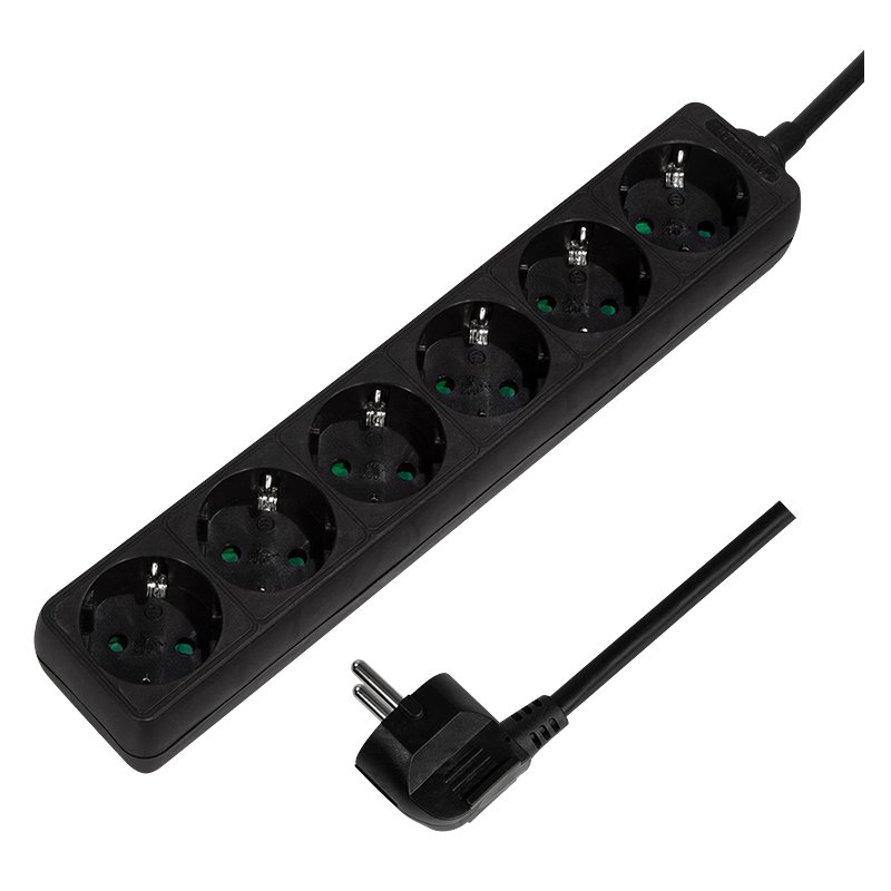 LogiLink Multiprise 6 prises, blanc, sans interrupteur, câble 1,5 m