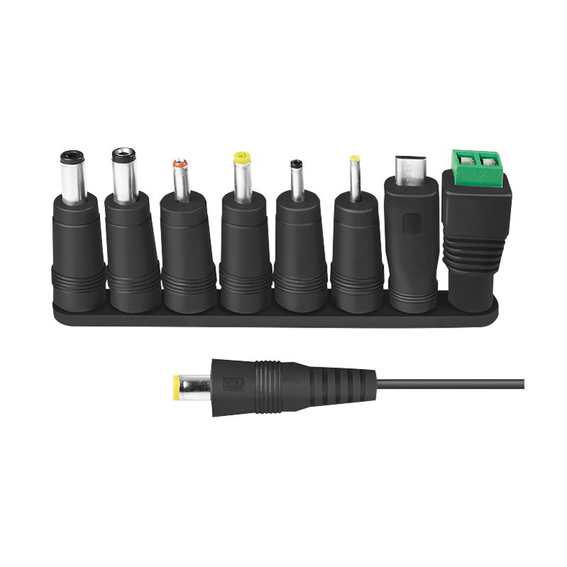 LogiLink universal power adapter with USB port, 24 Watt, black