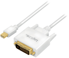 LogiLink Mini DisplayPort naar DVI adapterkabel, wit, 3 meter