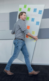 sigel Agiles Whiteboard Meet up, wit/zwart, 900 x 1800 mm, magnethaftend