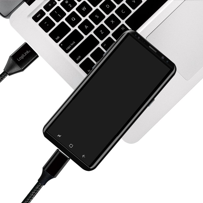 LogiLink Câble USB 2.0 USB-A vers USB-C, noir, 0,3 mètre