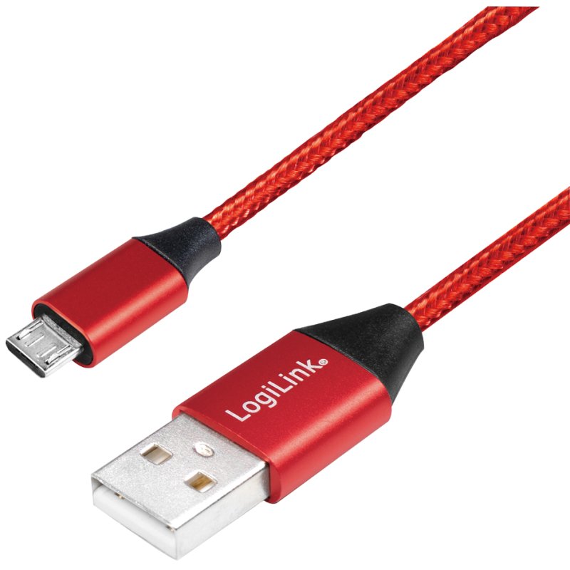 LogiLink Câble USB 2.0 USB-A vers Micro-USB, noir, 0,3 mètre