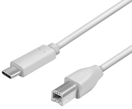 LogiLink USB 2.0 kabel USB-C naar USB-B, grijs, 1 meter