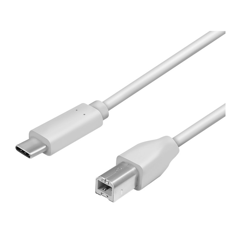 LogiLink Câble USB 2.0 USB-C vers USB-B, gris, 2 mètres