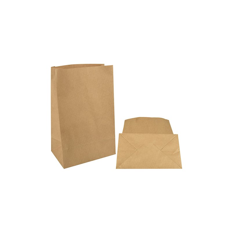 PAPSTAR sacs en papier à fond plat, 220×185×97 mm, papier kraft brun, 250 pièces