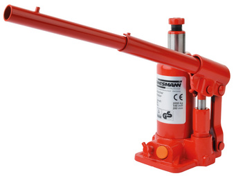 BRÜDER MANNESMANN hydraulische krik, 3 ton hefcapaciteit, veiligheidsoverbelastingsventiel, rood