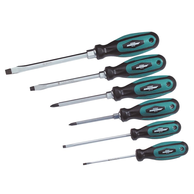 BRÜDER MANNESMANN screwdriver, green/black, CV steel