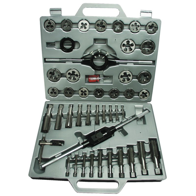 BRÜDER MANNESMANN thread cutting set, 45-piece, in case, stainless steel