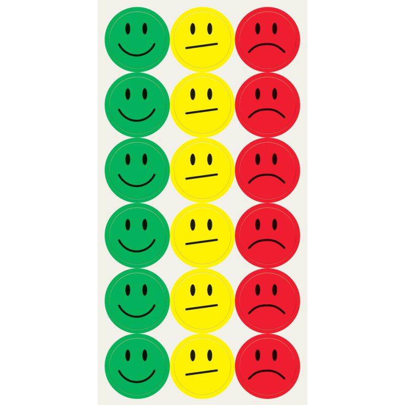 Sigel stickers de modération visage, papier coloré, 20 mm diamètre, 180 pièces