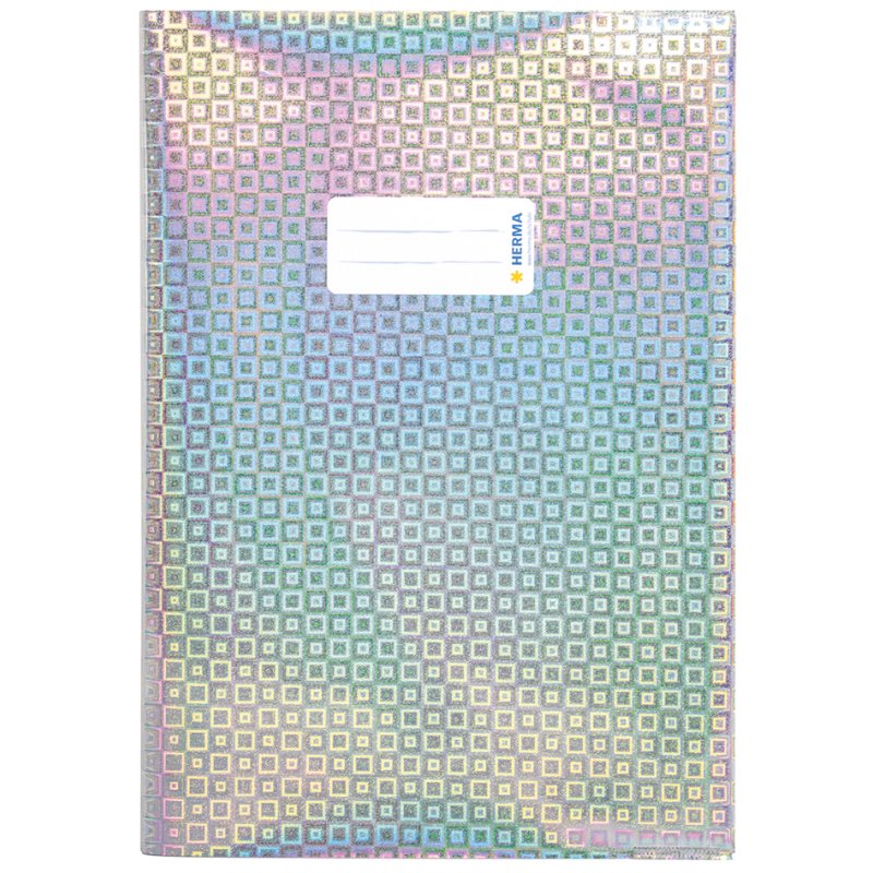 HERMA folder sleeves A4, silver, holographic gloss foil, with label, 10 pieces