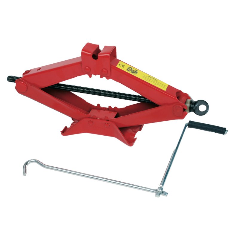 BRÜDER MANNESMANN ciseaux à cric avec manivelle, capacité 1,5 tonne, rouge/noir