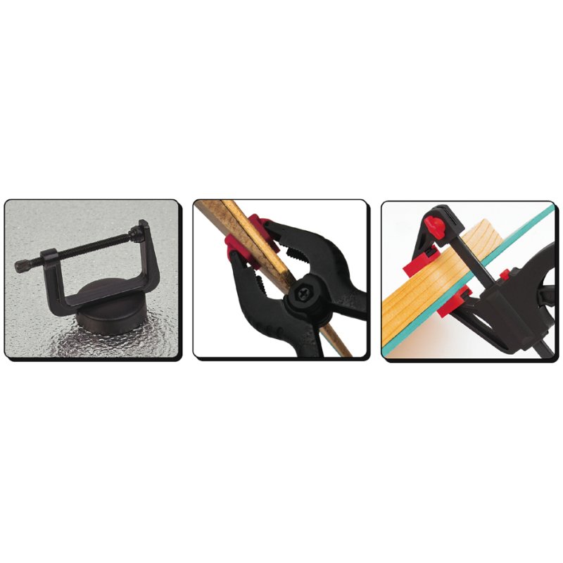 BRÜDER MANNESMANN quick-clamp set, black/red, plastic case