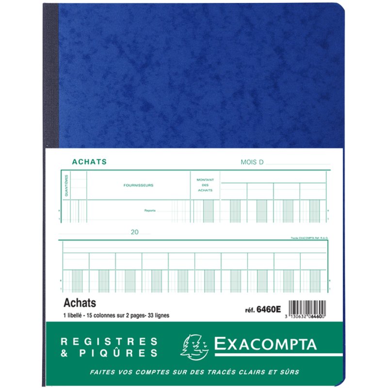 EXACOMPTA etiket, 15 kolommen op 2 pagina's, 33 regels