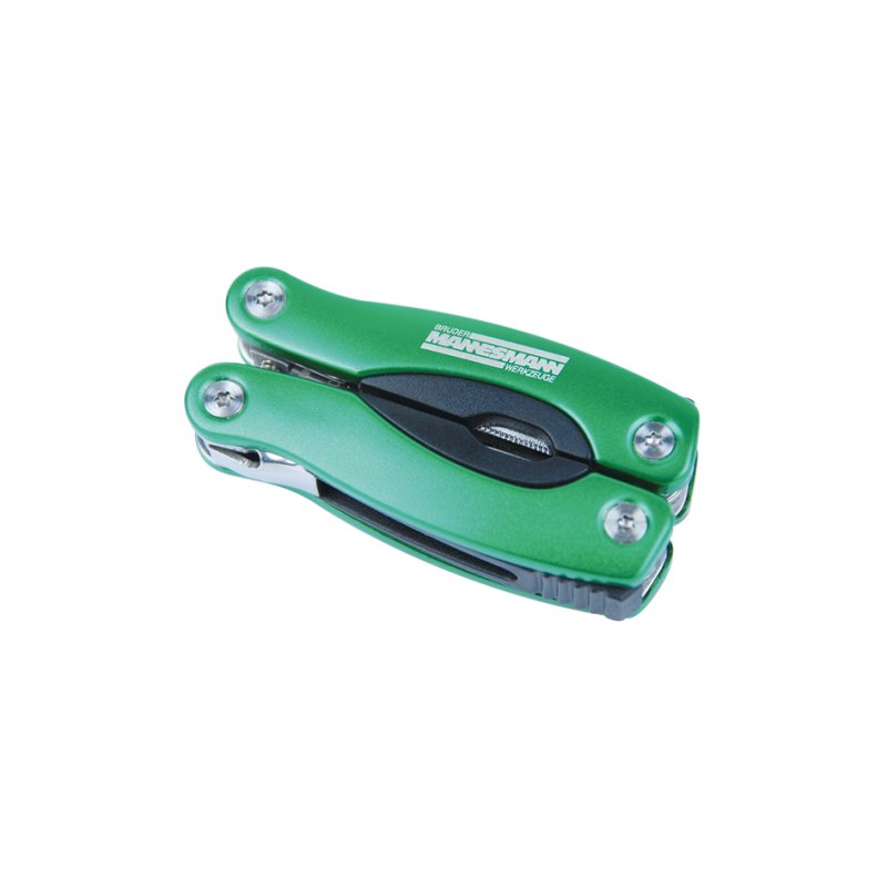 BRÜDER MANNESMANN GREEN LINE multitool 10-in-1, green/silver, stainless steel