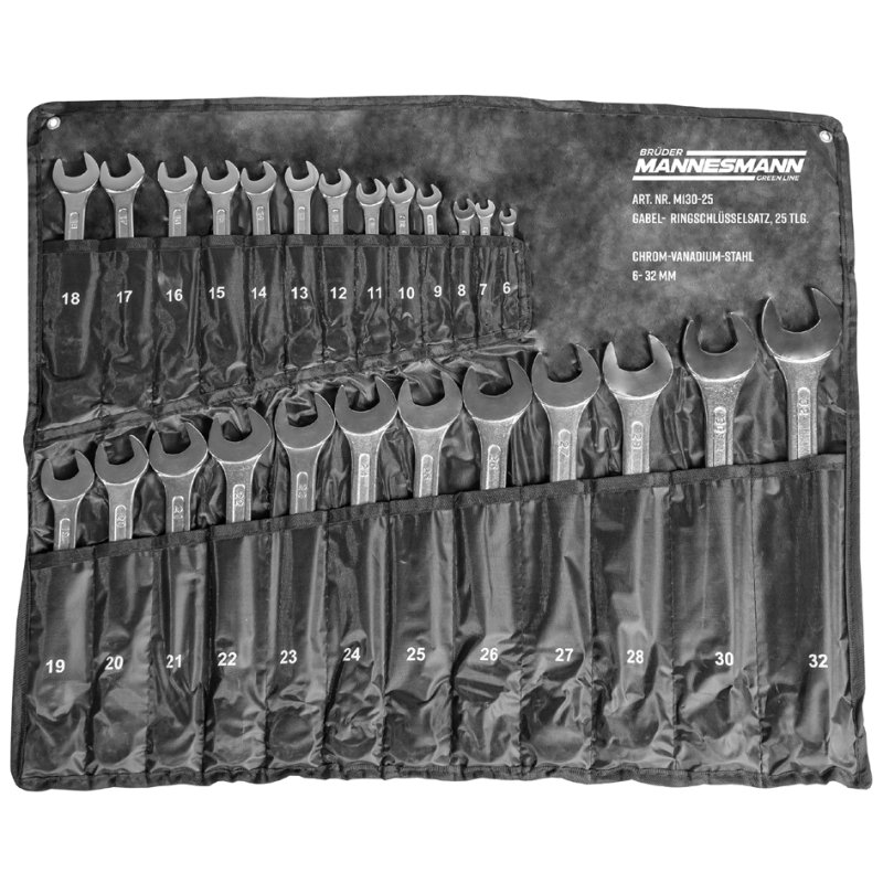 BRÜDER MANNESMANN jeu de clés à douille, 25 pièces, 7-32 mm, acier chrome-vanadium