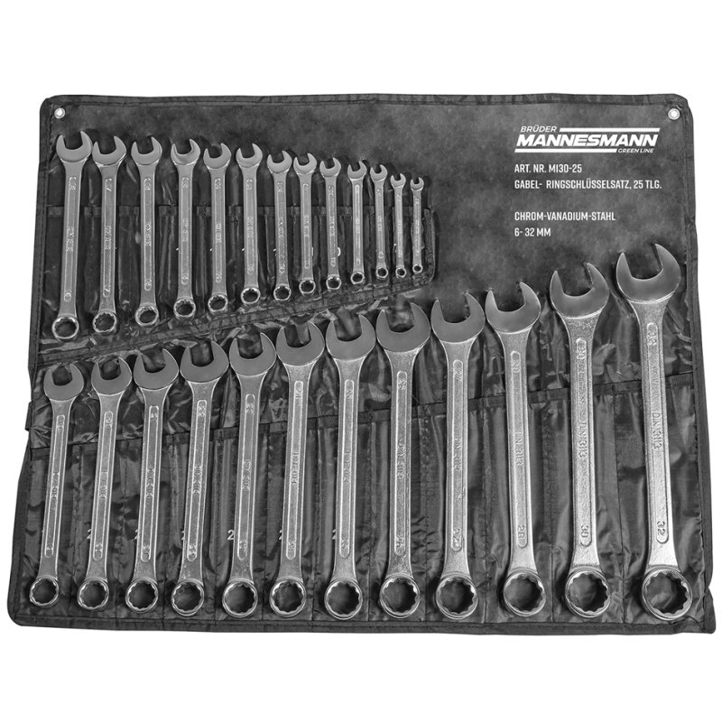 BRÜDER MANNESMANN jeu de clés à douille, 25 pièces, 7-32 mm, acier chrome-vanadium