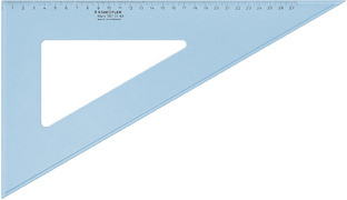 STAEDTLER tekendriehoek 45 graden, hypotenusa 200 mm, blauw-transparant