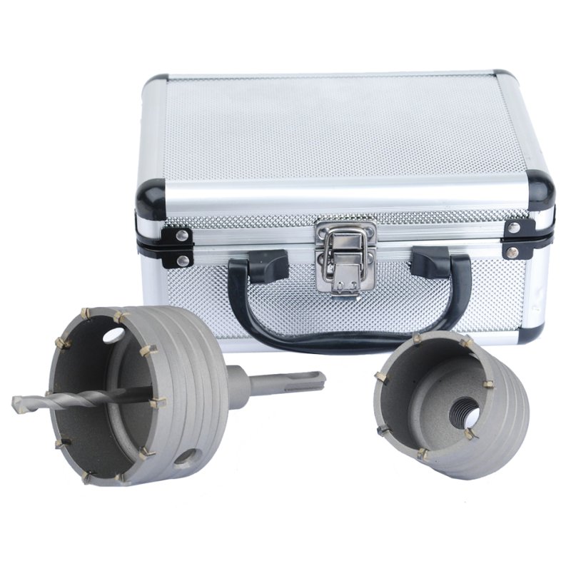 BRÜDER MANNESMANN GREEN LINE jeu de forets à béton carbure, 4 pièces, 60 + 80 mm, coffret aluminium