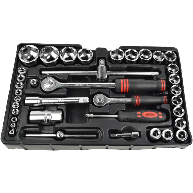 BRÜDER MANNESMANN kit d'outils, 155 pièces, avec perceuse-visseuse, rouge