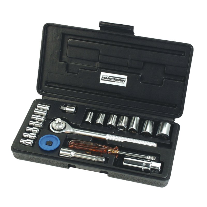 BRÜDER MANNESMANN storage case, special steel, silver/black