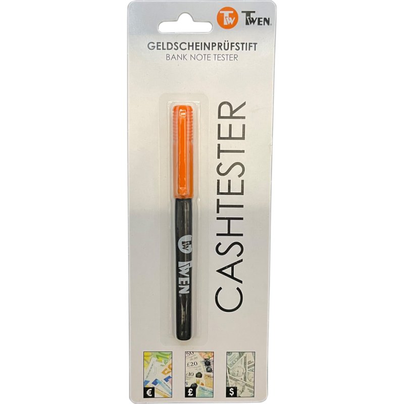 TWEN valsgeld detectiestift, oranje/zwart, alle valuta's