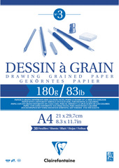 Clairefontaine tekenblok à Grain, gekorreld, A4, 40 vel
