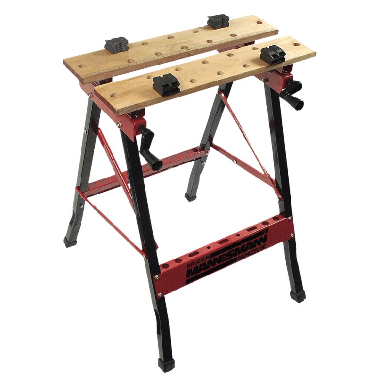 BRÜDER MANNESMANN établi pliant, 790 mm de haut, noir/rouge
