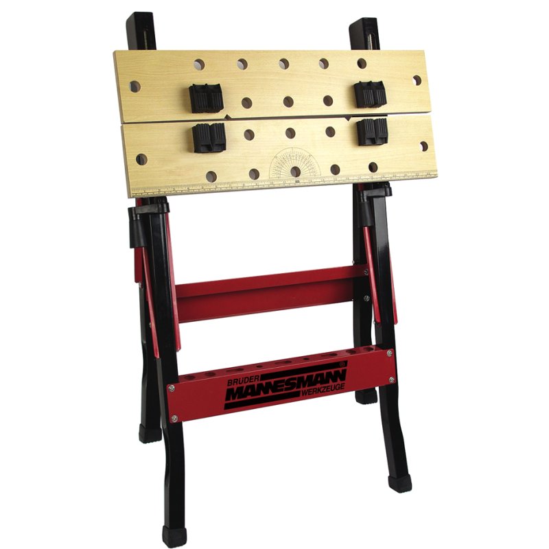 BRÜDER MANNESMANN établi pliant, 790 mm de haut, noir/rouge