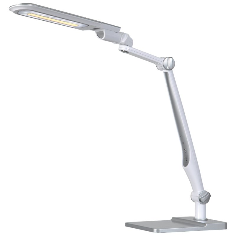 Hansa Lampe de bureau LED Multiflex, argent, 9W, avec pince et pied