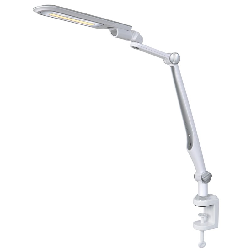 Hansa Lampe de bureau LED Multiflex, argent, 9W, avec pince et pied
