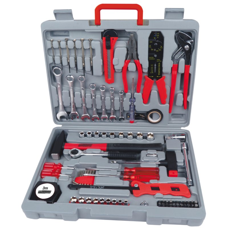 BRÜDER MANNESMANN tool set, plastic case with small parts assortment