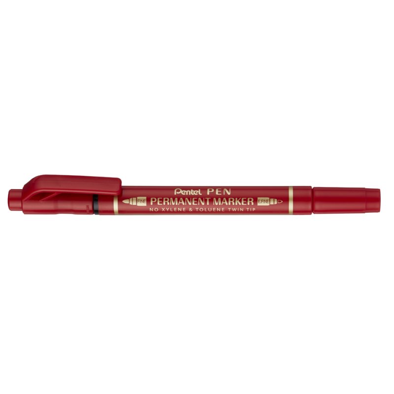 Pentel marqueur permanent double pointe, noir, 0,4-1,2 mm