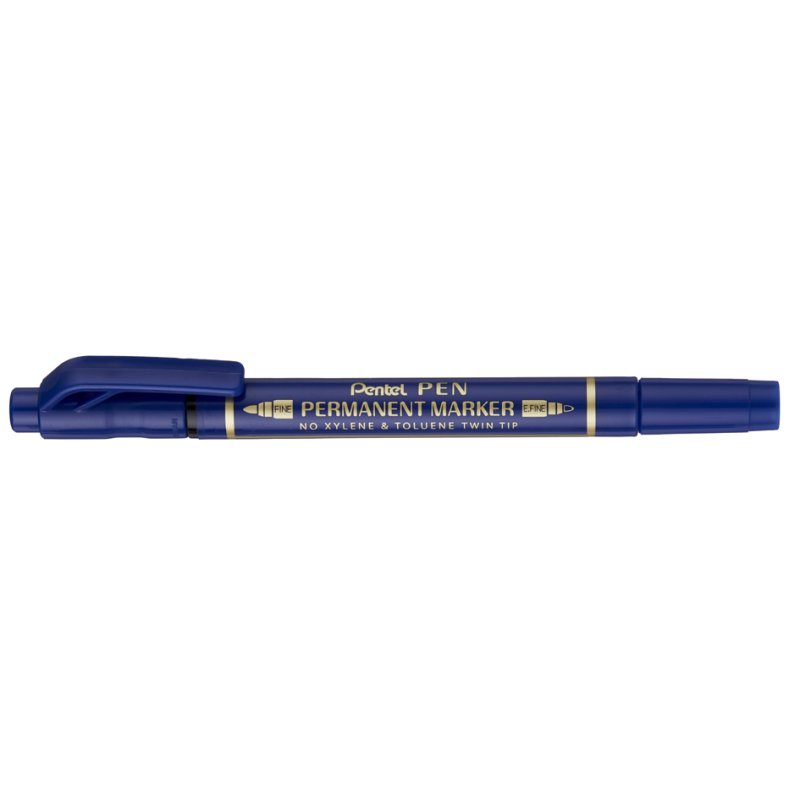 Pentel marqueur permanent double pointe, noir, 0,4-1,2 mm
