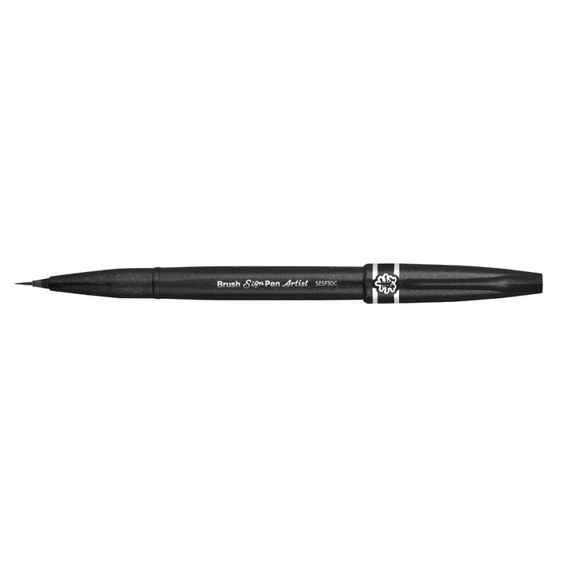 Pentel stylo-pinceau Feutre Artistique, gris, pointe fibre synthétique